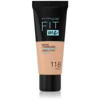 MAYBELLINE NEW YORK Fit Me! Matte+Poreless matujący podkład do skóry normalnej i tłustej odcień 118 Nude 30 ml