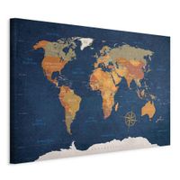 artgeist OBRAZ NA PLÁTNE, mapa sveta, 90/60/1,2 cm