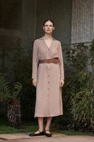 Marisse Beige Midi Dress With A Wide Belt