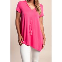 Viskose-T-Shirt, Fuchsie