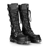 Lederschuhe Frauen - 6-Buckle Boots (272-S1) Black - NEW ROCK - M.272-S1 37
