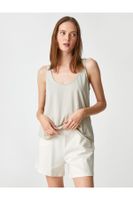 Koton Pajama Tops Round Neck Sleeveless Modal Blend