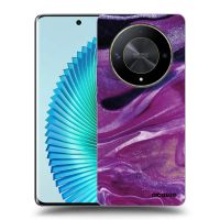 Silikónový čierny obal pre Honor Magic6 Lite 5G - Purple glitter