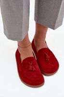 Bőr velúr mokaszin Zazoo 322 piros