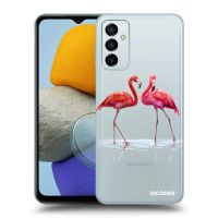 Silikónový prehľadný obal pre Samsung Galaxy M23 5G - Flamingos pár