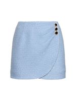 Sequined Tweed Draped Mini Skirt