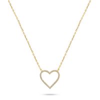 Brilio Silver Něžný pozlacený náhrdelník Srdce se zirkony NCL35Y