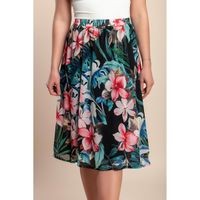 Plus Size Rock Mit Blumenprint, Mehrfarbig