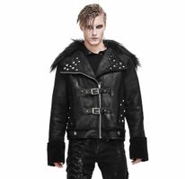 Moška jakna DEVIL FASHION - Soul Case Punk Jacket With Fur Collar XXL