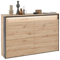 Voleo SKRINKA NA TOPÁNKY, čierna, dub artisan, 139,4/97,5/24,3 cm