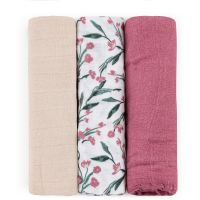 Petite&Mars Moussy plenice iz blaga Pink Meadow 68 x 68 cm 3 kos