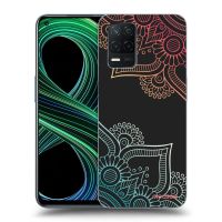 Silikónový čierny obal pre Realme 8 5G - Kvetinový vzor