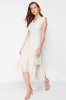 Trendyol Stone A-Line Skirt Asymmetrical Midi Woven Dress