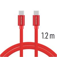 Datový kabel Swissten Textile USB-C 1,2 M, red