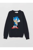 LC Waikiki Lcw Crew Neck Sonic Printed Long Sleeve Boy's Knitwear Sweater