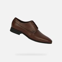 Brązowe buty formalne męskie Geox Omo High Life