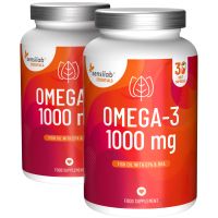 OMEGA-3 1000 mg 1+1 GRATIS hochdosiert, 60 Kapseln