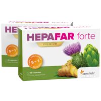 Hepafar Forte Premium 2er Pack (1 Monatspaket) - Mariendistel Kapseln. 100% natürliche Leberentgiftung. 10x stärkere Wirkung | Sensilab