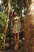 Marisse Floral Print Skirt L-Sc-3717 White_Black