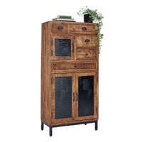 Landscape VYSOKÁ KOMODA, mangové drevo, hnedá, čierna, 80/165/40 cm