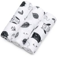 T-TOMI TETRA Cloth Diapers HIGH QUALITY plenice iz blaga Owls 70x70 cm 3 kos