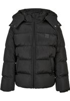 Boys' Puffer Hooded Jacket Black