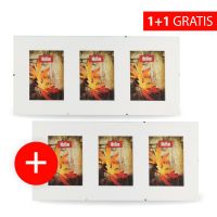 Akce 1+1: Skleněný Clip Fix rámeček Galerie 3foto 10x15 + druhý stejný fotorámeček navíc