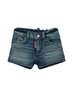 Washed Stretch Cotton Denim Shorts