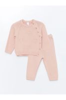 LC Waikiki Crew Neck Long Sleeve Baby Girl Cardigan and Pants 2-Piece Set