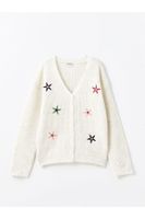 LC Waikiki Lcw V Neck Girl's Knitted Cardigan