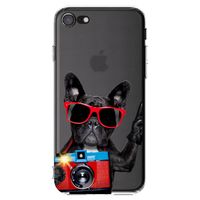 Silikónový prehľadný obal pre Apple iPhone SE 2022 - Francúzsky Buldoček