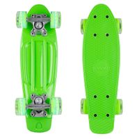 Mini penny board WORKER Pico 17" se svítícími kolečky  zelená deska, zelená kolečka