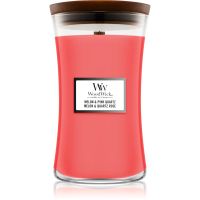 Woodwick Melon & Pink Quarz αρωματικό κερί με ξύλινο φιτίλι 609,5 γρ