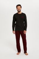 Men's pyjamas Zeman long sleeves, long legs - black/print