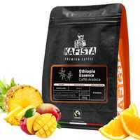 Kafista "Ethiopia Essence" - Zrnková káva, 100% Arabica Single Origin Káva, Pražená v Itálii - Ideální na filtr Množství: 500g (2x250g)