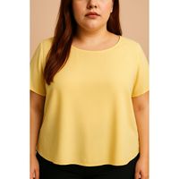 Bluse Mit Kurzen Ärmeln In Übergröße, Gelb