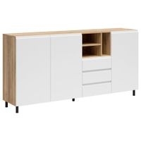 Carryhome ŠIROKÁ KOMODA, biela, farba duba, 180/90/39,9 cm