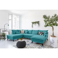 P & B SEDACÍ SOUPRAVA, textil, tyrkysová