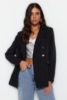 Trendyol Black Regular Lined Woven Blazer Jacket