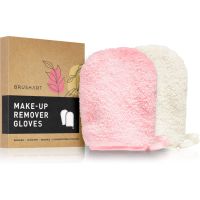 BrushArt Home Salon Make-up remover gloves rokavice za odstranjevanje ličil PINK, CREAM 2 kos