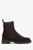 Estro: Ciemnobrązowe sztyblety damskie z wysoką cholewą z włoskiej skóry naturalnej Premium