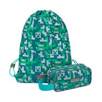 Školský set Minecraft Silver Creeper: peračník, vak