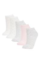 DEFACTO Women's 5-Pack Cotton Ankle Socks