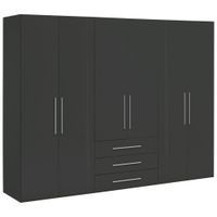 Xora SKRIŇA S OTOČNÝMI DVERAMI, antracitová, antracitová s vysokým leskom, 292,8/218,6/59,6 cm