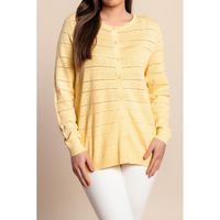 Strick-Langarmshirt, Gelb