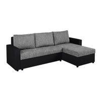 P & B ROHOVÁ SEDAČKA, plast, textil, kompozitné drevo, sivá, čierna