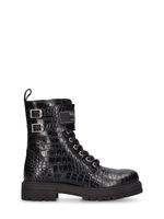 Leather Combat Boots W/ Logo