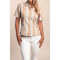 Gestreiftes Kurzarmshirt, Orange