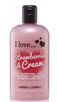 I Love... Cosmetics tuš gel in kopel - Bath & Shower Strawberries & Cream 500 ml