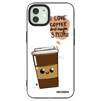 Silikónový čierny obal pre Apple iPhone 12 - Cute coffee